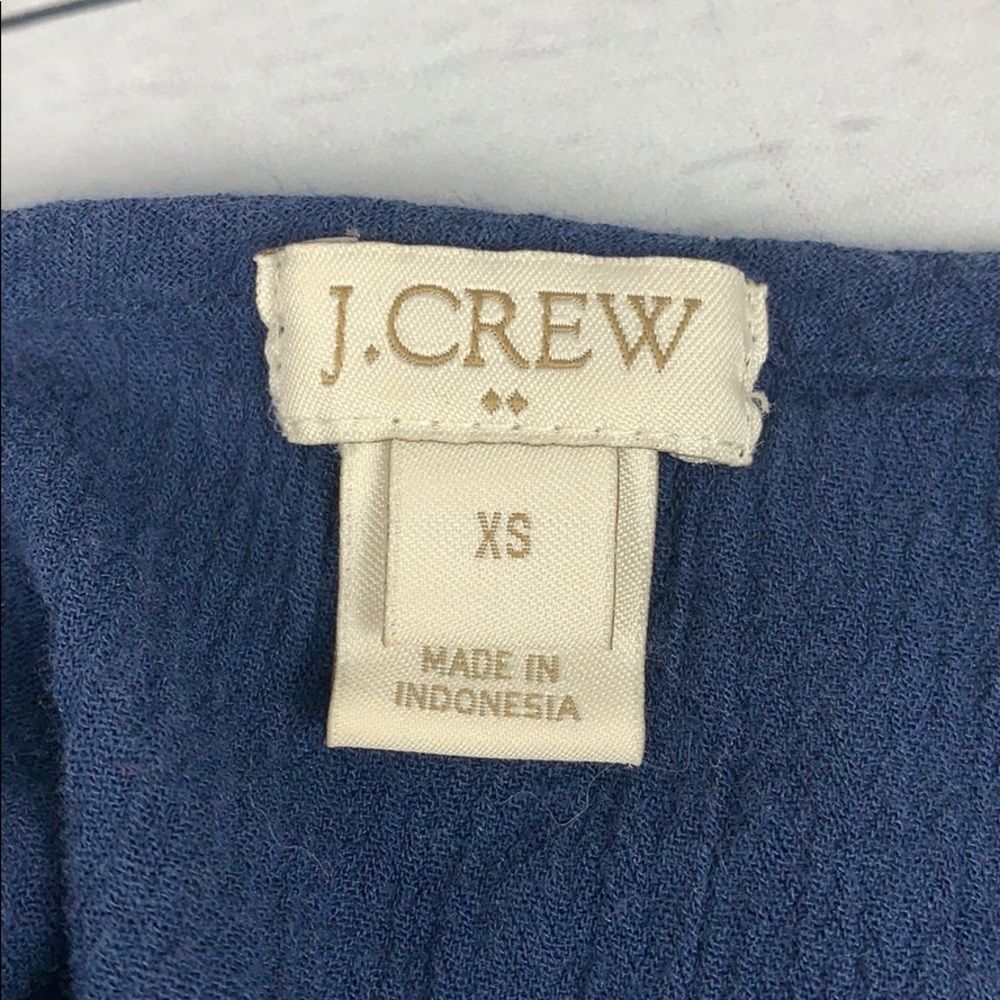 J. Crew blue sleeveless V neck top w/ fringe sz XS - Picture 4 of 7